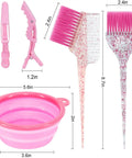 11 Piece Hair Coloring Kit For Home Dyeing With Pro Grade Tools Including Mixing Bowl Dye Brush Clips And Earmuffs Perfect For Bleaching And Dye At Home showing pink bowl and tools