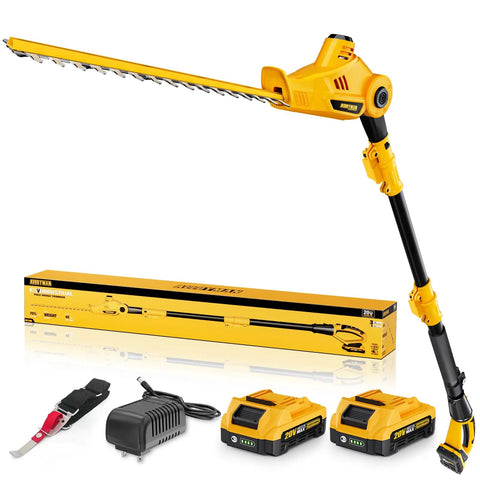 Beast Of A Telescoping Pole Hedge Trimmer With Two 2.0Ah Batteries And Charger, 16 Inch Dual Action Blades