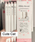 Dope Cute Twistable Cat Paw Pens Set 0.5mm Black Gel Ink Smooth Writing Kawaii Cartoon Kitten Pens For Women Men Girls Boys
