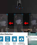 Image of motion detection feature on 3MP WiFi Bulb Camera System With E26 Screw Base Wireless Home Surveillance 360 Degree Panoramic Lens Night Vision Plug and Play Setup 2.4GHz WiFi Only No Wiring Indoor Security Camera displayed on a smartphone.