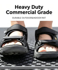 Heavy Duty Non Slip Floor Mat 4X10 Grey Drainage Rubber Deck Mat For Commercial Bars Kitchens And Pools Anti Fatigue Waterproof under feet in sandals.