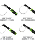 Four Piece Pro Grade Swivel Oil Filter Wrench Set with adjustable strap wrenches and heavy duty stainless band construction