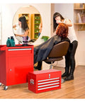 Rolling Tool Chest With Detachable Top Box And Locking Wheels Heavy Duty Steel Cabinet With Drawer Liners For Garage And Workshop Storage Warehouse And Repair Shop Built Tough And Easy To Roll Blue red salon cart with detachable top box and locking wheels