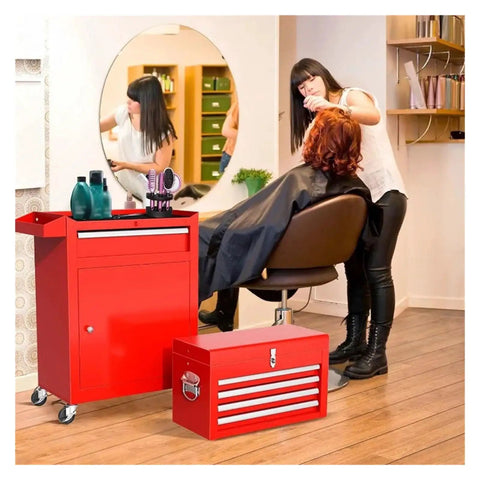 Rolling Tool Chest On Wheels With Detachable Top Box And Locking Wheels Heavy Duty Metal Cabinet With Drawer Liners For Garage Shop And Warehouse Built Tough Black Finish in salon use