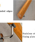 Built Tough Indoor Outdoor Wood Stair Handrail With Non Slip Grip And Heavy Duty Mounts For Secure Balustrade Upgrades Across Lofts Patios And Everyday American Homes, featuring rounded edges and stainless steel fixing plate.
