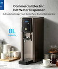 1800W Commercial Hot Water Boiler Countertop Dispenser With On Tap 20L Per Hour Rapid Heating 304 Stainless Steel Adjustable Temperature