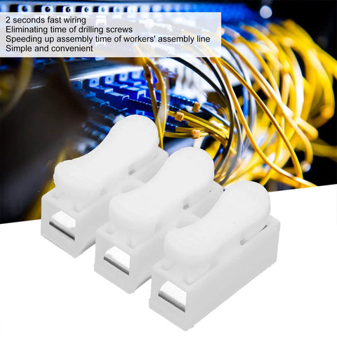 Pro Grade Heavy Duty Quick Connector Cable Clamp Terminal Block With Spring Steel Contacts, shown on wiring setup