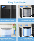 Step-by-step installation of MJ002H Compatible Air Purifier Replacement Filter 4 Stage Filtration with Activated Carbon Multi Layer