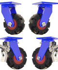 Heavy Duty Industrial Caster Pair With Solid Rubber Tires Swivel And Fixed Mount Built Like A Tank Integrated Brake for carts.