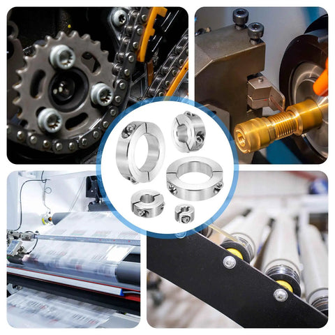 Beefy 50mm Bore Double Split Shaft Collar In 304 Stainless Steel Clamping Shaft Collars For Industrial Automation Drive Shafts Motor Bases Conveyor Belt Systems And Machine Tools on shafts