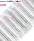 Slick 100 Pack 18 Gauge 1 Inch Stainless Steel Syringe Needles Featuring Tight Luer Lock Seal Individually Wrapped For Lab Tasks And Refilling Liquids Built Tough No Sweat High Performance Guaranteed in disposable packaging.