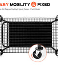 Heavy Duty Rolling Utility Cart With 680 Lbs Capacity, 2 Tier Metal Trolley On Wheels, top view showing swivel casters