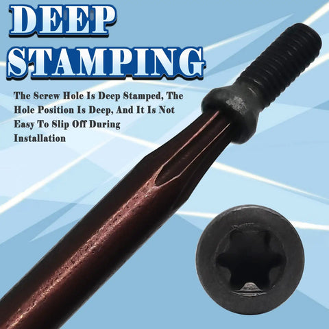 Deep stamped T8 star driver for Ten Piece Set Of M2 X 8mm Grade 12.9 Torx Screws With T8 Star Driver Wrench.