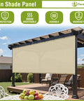 Universal Pergola Shade Cover Replacement Canopy for deck with grommets and weighted rods outdoor sun shade cloth in beige