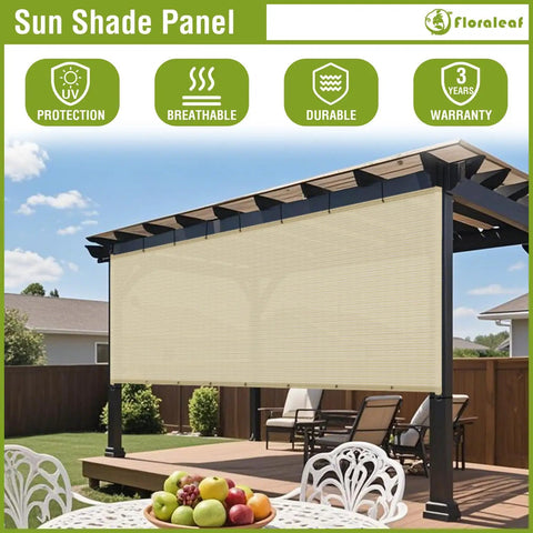 Universal Pergola Shade Cover Replacement Canopy for deck with grommets and weighted rods outdoor sun shade cloth in beige