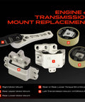 Built Tough Engine Motor And Transmission Mount Kit With Torque Strut For Volkswagen Eos Gti Jetta And Audi A3 Quattro 2.0L L4 2007 To 2016 Street Ready Upgrade with five motor mounts.
