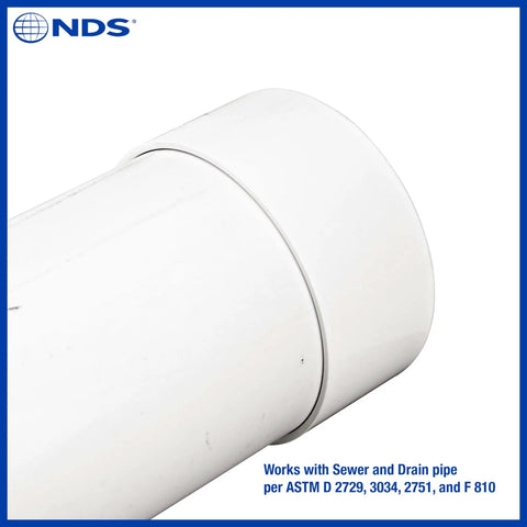 White 6 Inch PVC S And D Cap For Sewer And Drain Pipes, Solvent Weld Cap installed on pipe, showing close-off end fitting.