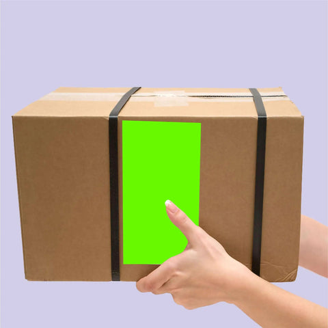 Box with 3 X 5 Inch Rectangle Adhesive Color Coding Stickers Fluorescent Green 250 Count Pack With Dispenser Box