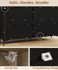 Buffet Cabinet With Storage And Rattan Doors 48 Inch Sideboard featuring safety anti-tip kits and fixing mending wedges