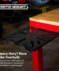Roto-Mount 360 Degree Rotating Bench Mount For Vises, Grinders, And Notchers With Laser-Cut Steel, Installed on Bench