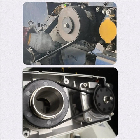 Top Tier 83 Inch V Ribbed Belt Replacement For Your Ride That Fits Perfectly With 4 Ribs And EPDM Rubber Construction, installed on machinery.