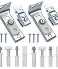 2 Pack Bifold Door Hardware Repair Kit For Folding Closet Doors With Pivots, Guide Wheels, Brackets And Screws visible in image