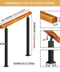 Easy Setup Top Shelf Adjustable Wooden Stair Railing For Decks And Patios Floor Mount Indoor Outdoor Handrail Bannister With Custom Pillar Options And Straightforward Fit For Any Home Project adjustable railing design for 2-3 steps.