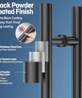 Matte Black Ladder Style Push Pull Door Handle Back To Back 36 Inch 900mm Long With 760mm Center To Center 304 Stainless Steel