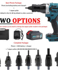 Cordless 26V Electric Rivet Nut Gun Tool Kit With Battery Power And Gear Adjustment For Roofers with battery and 7 pullers.