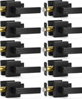 10 Pack Matte Black Privacy Door Levers With Keyless Interior Knobs Square Style Heavy Duty Door Locks For Bedroom And Bathroom