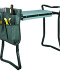 Foldable Garden Kneeler Seat With Free Tool Pouch, Sturdy Steel Bench With Wide Soft EVA Foam Cushion, 2 In 1 Kneeler And Stool