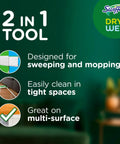 2-In-1 Floor Mop And Sweeper Starter Kit With 1 Mop And 19 Refills, ideal for sweeping and mopping on multi-surfaces.