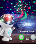 Astronaut Night Light Projector For Kids, 360 Degree Nebula Star Show With 8 Color Modes, Auto Timer, Energy Halo in action