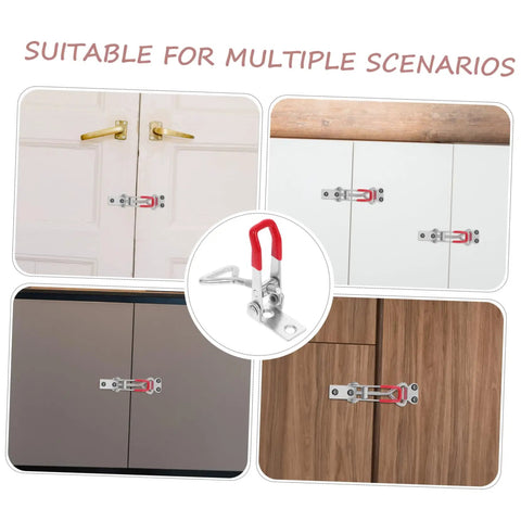 Heavy Duty Adjustable Toggle Clamp Latch With 360 Pound Capacity For Freezer Doors Cabinets Boxes And Tool Cases Built To Last And Keep Lids And Panels Secure In Busy Shops. metal latch on cabinet and door panels