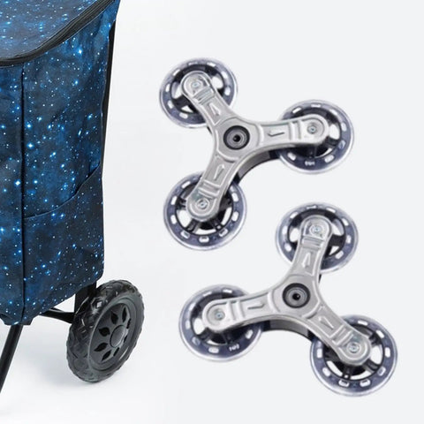 2X Triangle Caster Wheels For Folding Shopping Carts And Dollies, Easy To Install Stair Climbing Wheels For Dolly Trolley