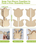 Unfinished Wood Flower Painting Kit With 12 3D Tulip Blooms, DIY Spring Craft Set For Adults And Family, Blank Wood Cutouts Assembled