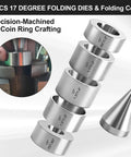 Image showing 17 Degree Folding Reduction Die Set 5 Piece Pro Grade Heavy Duty Stainless Steel Stabilizer Folding Cone Dies.
