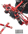 2Pc Beefed Up Metal Steering Linkage Set For 1 To 14 Scale RC Cars Rock Solid Tie Rod And Pull Rod Arm Replacement For MJX Hyper Go H14BM 14209 14210 Red Aluminum Steering Linkage Accessories on RC front suspension