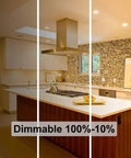 Kitchen showing dimming effect of PAR30 Flood Light 75W Long Neck Dimmable Bulbs, 1000 Lumens, 3000K Warm White, E26 Base, Pack Of 6