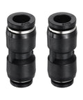 Two Pack Push To Connect Pneumatic Fittings 1/4 In To 5/16 In Tube OD Plastic Reducer Union Straight Fittings For Air Line Quick Connects Black