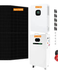 Heavy Duty 10Kw Off Grid Solar System Complete Kit with 16x550W panels, 48V hybrid inverter, and lithium battery pack.