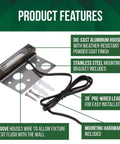 4 Inch Outdoor LED Hardscape Light For Paver Walls And Steps, 2W 2700K Warm White, Low Voltage 12V AC DC with mounting bracket