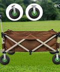 10 Inch Pneumatic Caster Set Of 4 With 661 Lb Capacity Smooth Ridin Heavy Duty Haulin Tough As Nails Grip Inflatable Rubber Tires Galvanized Steel Mounts on a garden cart.