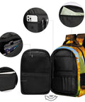 Open view of Go To Sunflower Close Up Print Backpack For Everyday Use Unisex Large Capacity Daypack made from durable polyester