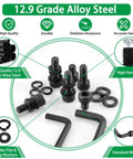 All In One 1500 Piece Metric Fastener Kit With M2 Through M6 Socket Head Cap Screws, Nuts, Flat And Spring Washers in Black 12.9 Steel