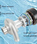 Snail-type turbine of Portable Micro Hydroelectric Generator Power Station 1000W 110V-220V, wear-resistant steel body.