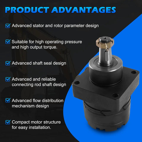 Direct Replacement Hydraulic Wheel Motor For Parker Dynamic Series Beefy Cast Iron High Torque 300cc Per Revolution