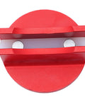 Red Magnetic Jack Pad For Cars And SUVs, Aluminum Grooved Pinch Weld Jack Adapter With Frame Rail Protector, top view