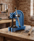 Rock Solid Heavy Duty Manual Arbor Press With Cast Iron Frame And Steel Ram For Precision Punching Inserting And Bushing Half To Two Ton Shop Beast Built Tough For Daily Garage Hustle on wooden workbench.
