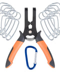 Heavy Duty Miter Clamps Kit With Spring Loaded Pliers, Eight Clamps, Carabiner Included For Trim, Woodworking, Picture Frames